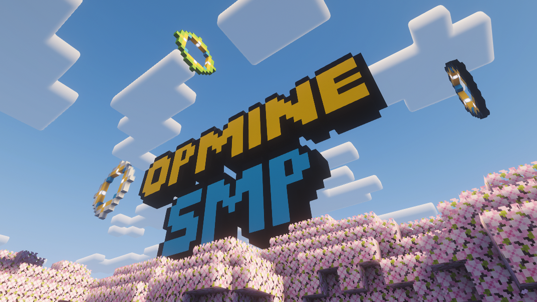 OPMINE SMP Logo im Cherry Spawn