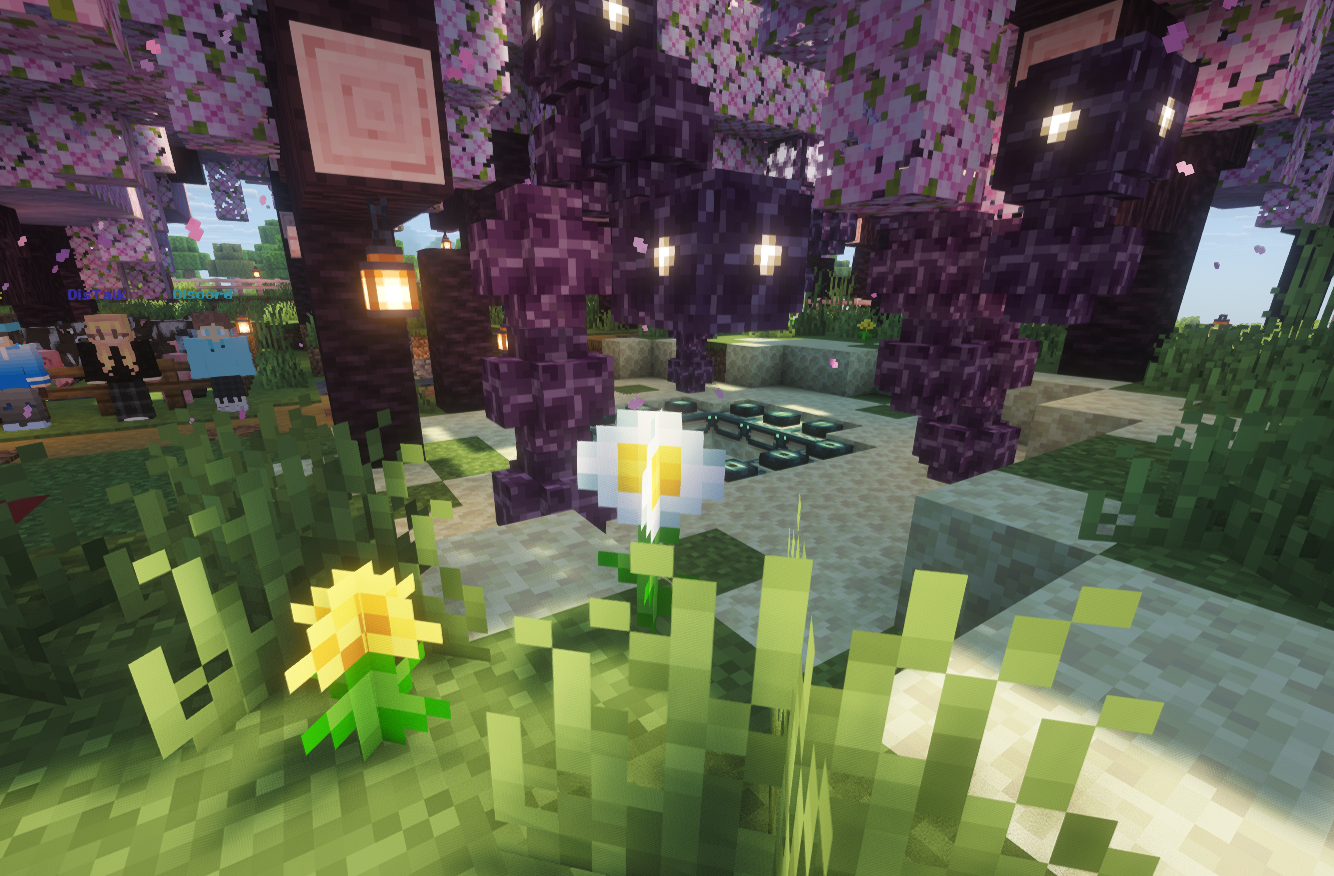 Spawn mit Blumen und Kirschblüten